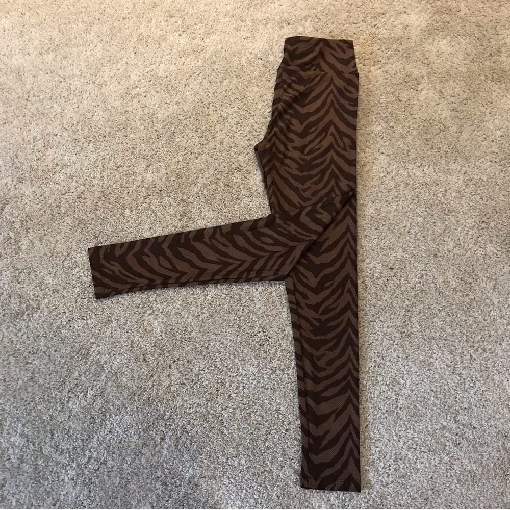 LuLaRoe One Size Leggings in Brown and Tan Zebra Print